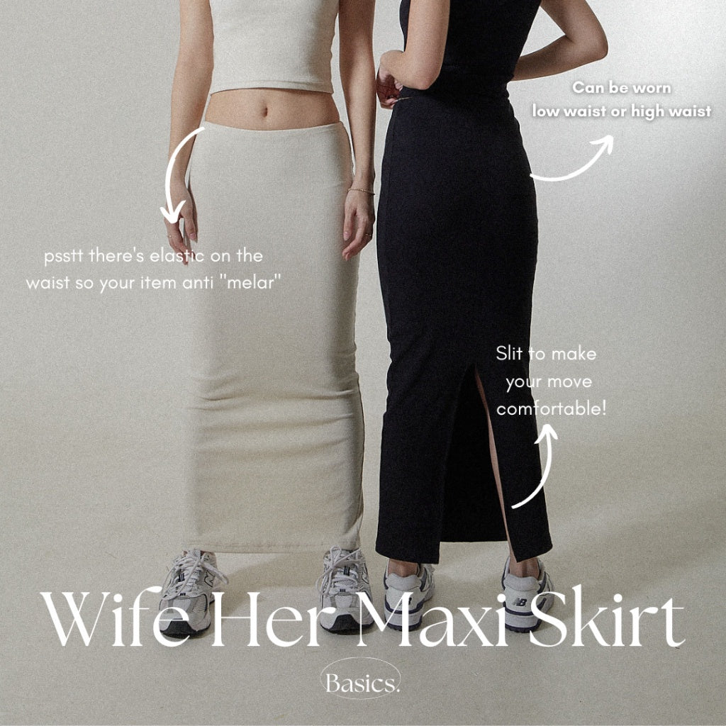 Sugar Basics - Wife Her Knitted Bodycon Maxi Skirt