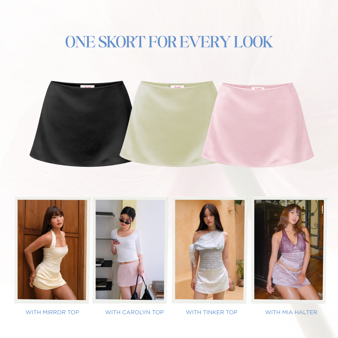 She Wears Sugar x Isabella – Posie Micro Skort | Skort Wanita Low Waist Mini Rok Celana Y2K Outfit Fit Body