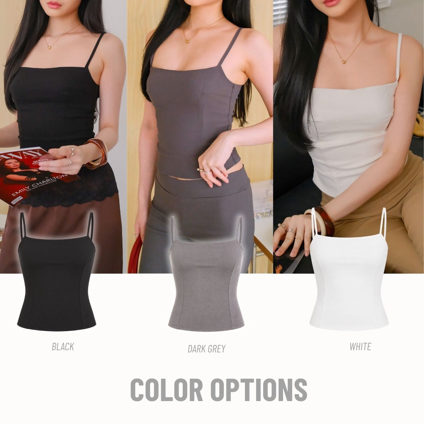 She Wears Sugar – Andrea Corset Tank | Tank Top Wanita Halter Neck Top Baju Atasan Wanita Terbaru Atasan Cewe Korean Style Fit Body