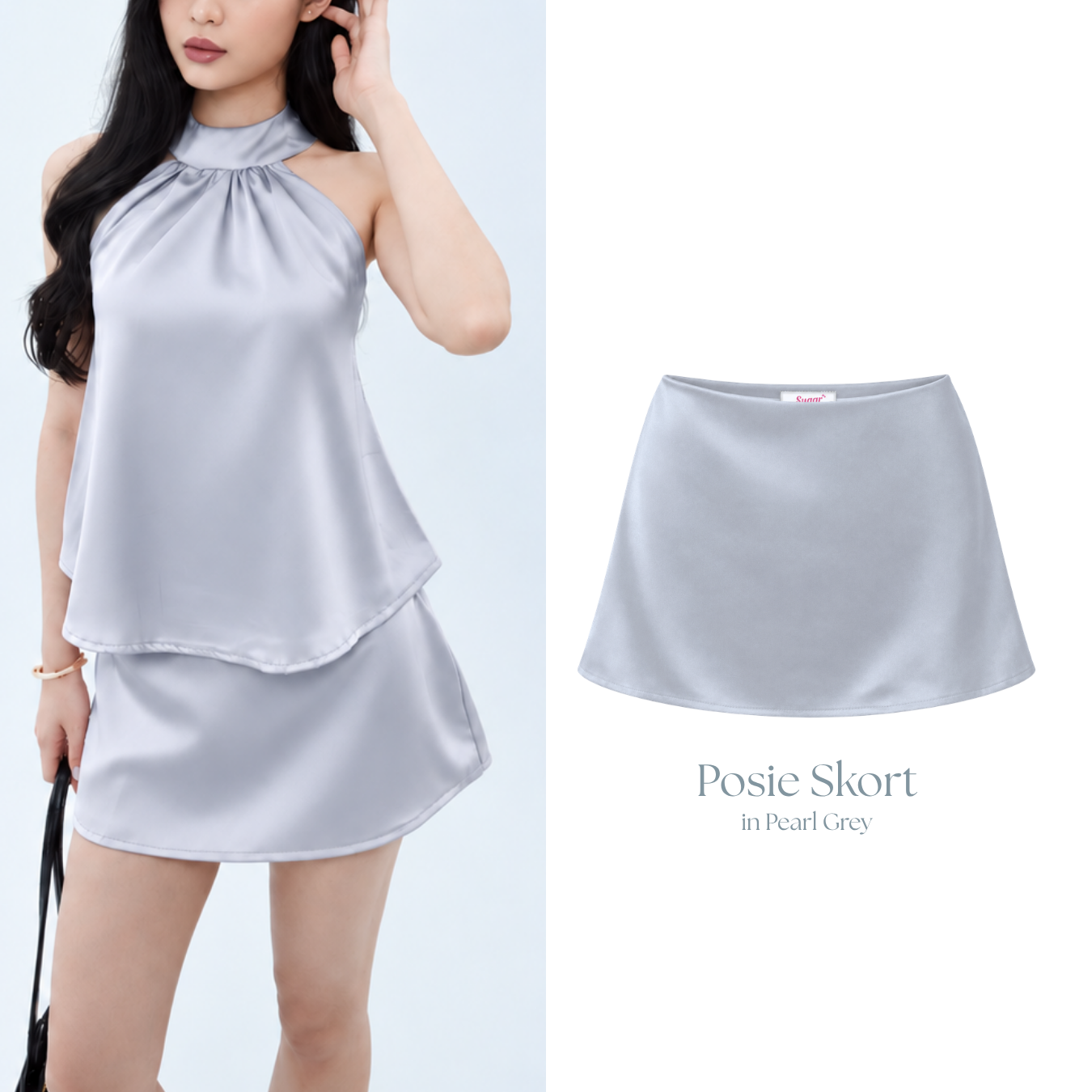 She Wears Sugar x Isabella – Posie Micro Skort | Skort Wanita Low Waist Mini Rok Celana Y2K Outfit Fit Body