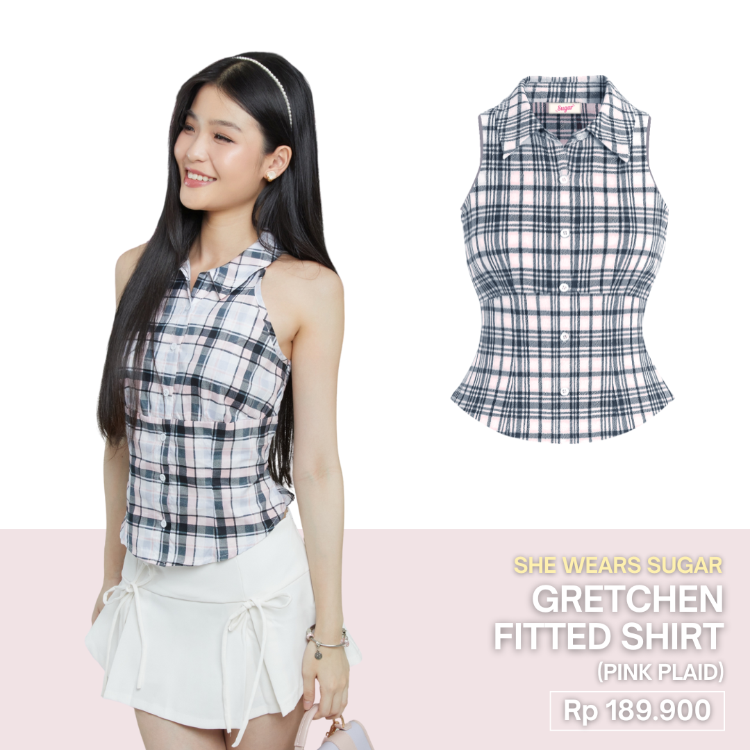 SHEWEARSSUGAR X VARREL RIEVERA — Gretchen Shirt | Kemeja Atasan Wanita Lucu | Fitted Shirt | Coquette