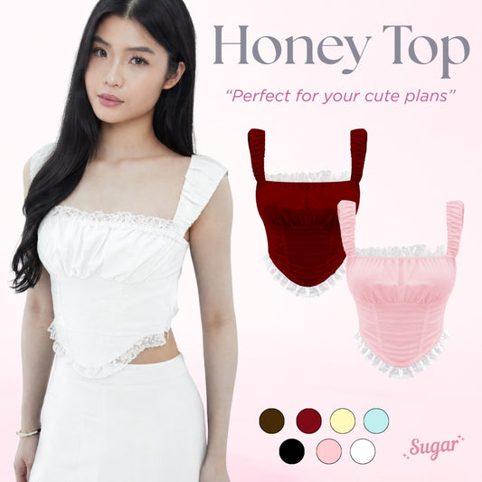 She Wears Sugar – Honey Top | Atasan Wanita Baju Atasan Wanita Terbaru Atasan Cewe Outfit Summer Bali Body Y2K Top