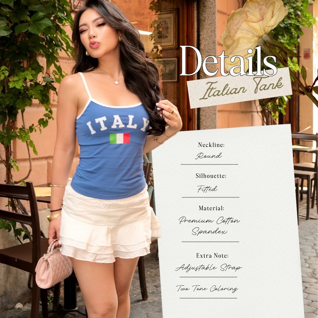 Shewearssugar - Italian Tank | Tank Top Wanita | Atasan Wanita | Coquette