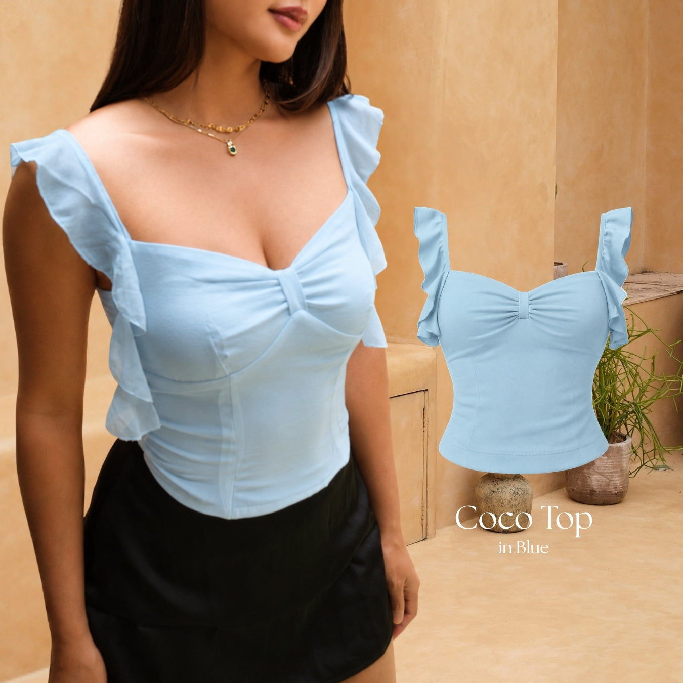 She Wears Sugar x Isabella – Coco Top | Baju Atasan Wanita Terbaru Tank Top Wanita Atasan Cewe Korean Style Summer Outfit Bali