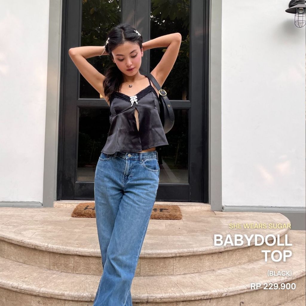 She Wears Sugar -- BABYDOLL TOP  | Tank Top Wanita | Atasan Wanita | Coquette Aesthetic