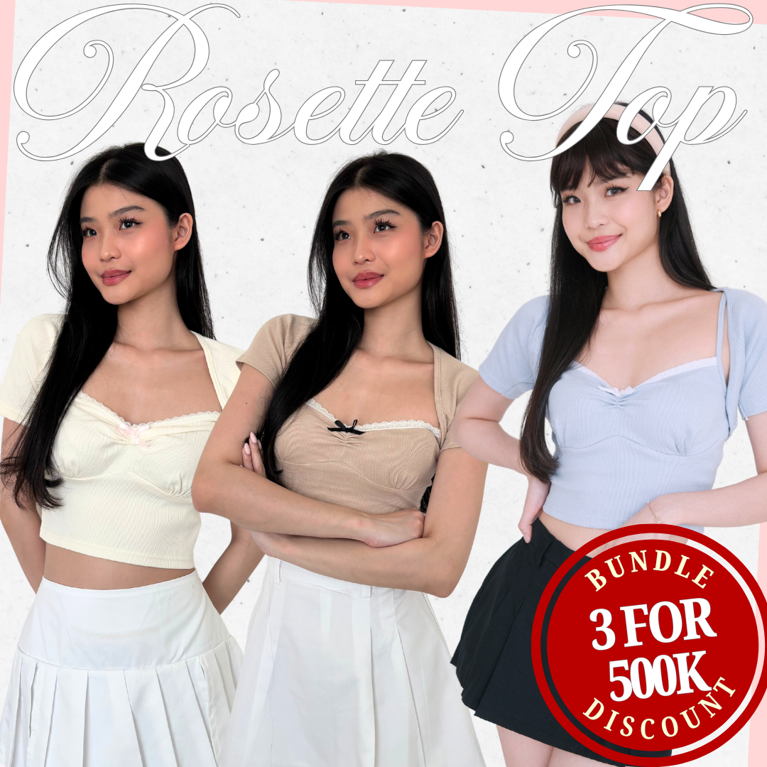 SHEWEARSSUGAR  Rosette Top | Atasan Wanita | Top Wanita Renda | Top Pita | Beach Wear