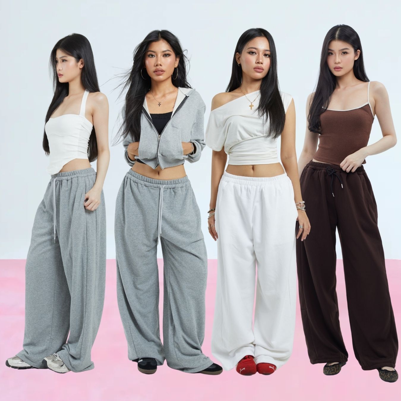 She Wears Sugar x Varrel Rievera – Ysabelle Oversized Sweatpants | Jogger Wanita Loose Fit Summer Bali Outfit Streetwear