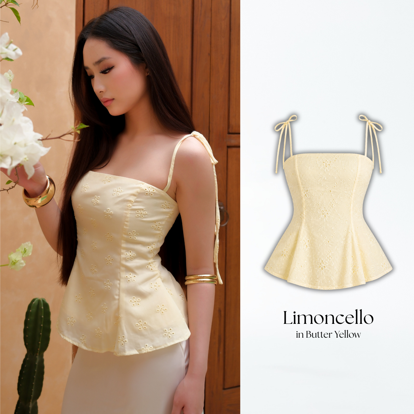 She Wears Sugar – Limoncello Top | Eyelet Peplum Top Corset Top Summer Bali Outfit Coquette