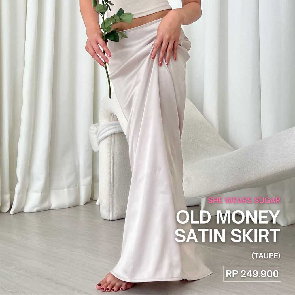Shewearssugar Old Money Satin Maxi Skirt