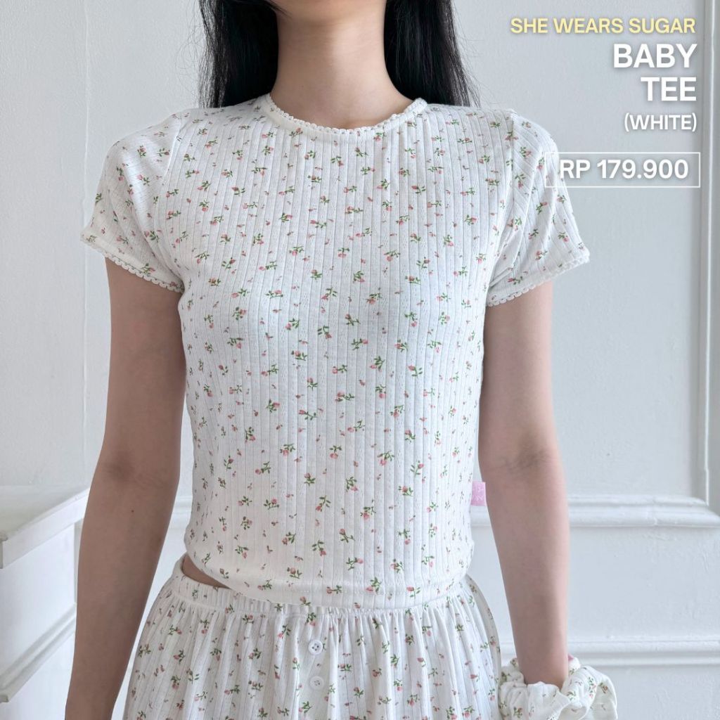 SHEWEARSSUGAR COZY -  BABY TEE | Pakaian Wanita | Top Wanita | Baju Korea | Coquette Outfit