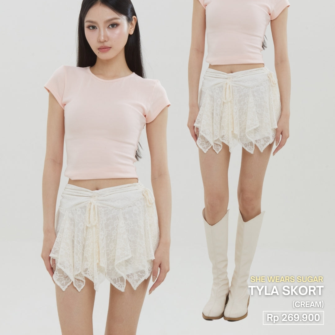 She Wears Sugar – Tyla Skort | Skort Wanita Rok Celana Wanita Outfit Korea Korean Style Bawahan Wanita Y2K Fit Body