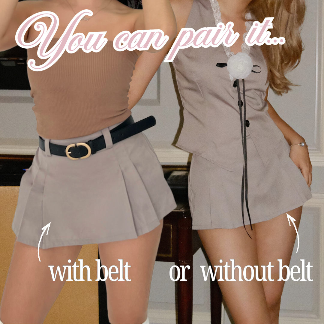 SHEWEARSSUGAR Meow Micro Pleated Skort | Rok Celana Pendek Wanita | Bawahan Wanita | Tennis Mini Skirt | Rok Pendek Golf | Korean Style Skirt | Rok Pendek Korea