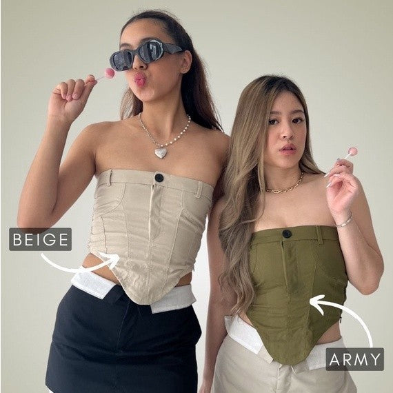 She Wears Sugar – Her Majesty Bow Top | Tube Top Wanita Atasan Pita Coquette Outfit Korean Style Baju Pink