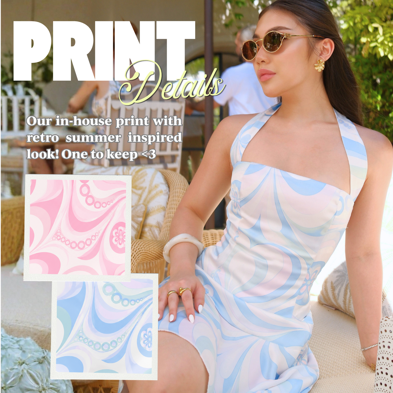 She Wears Sugar – Bisous Top | Halter Neck Top Satin Corset Top Y2K Print Korean Style Coquette Outfit