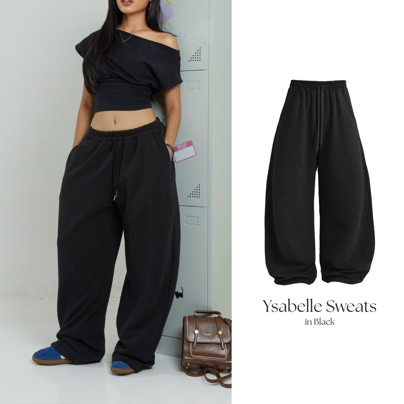 She Wears Sugar x Varrel Rievera – Ysabelle Oversized Sweatpants | Jogger Wanita Loose Fit Summer Bali Outfit Streetwear