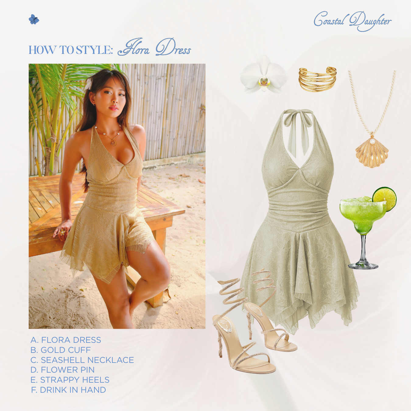 She Wears Sugar x Isabella – Flora Dress | Dress Wanita Mini Dress Summer Dress Beachwear Dres Korea Gaun Putih Outfit Korea Baju Wanita Terbaru