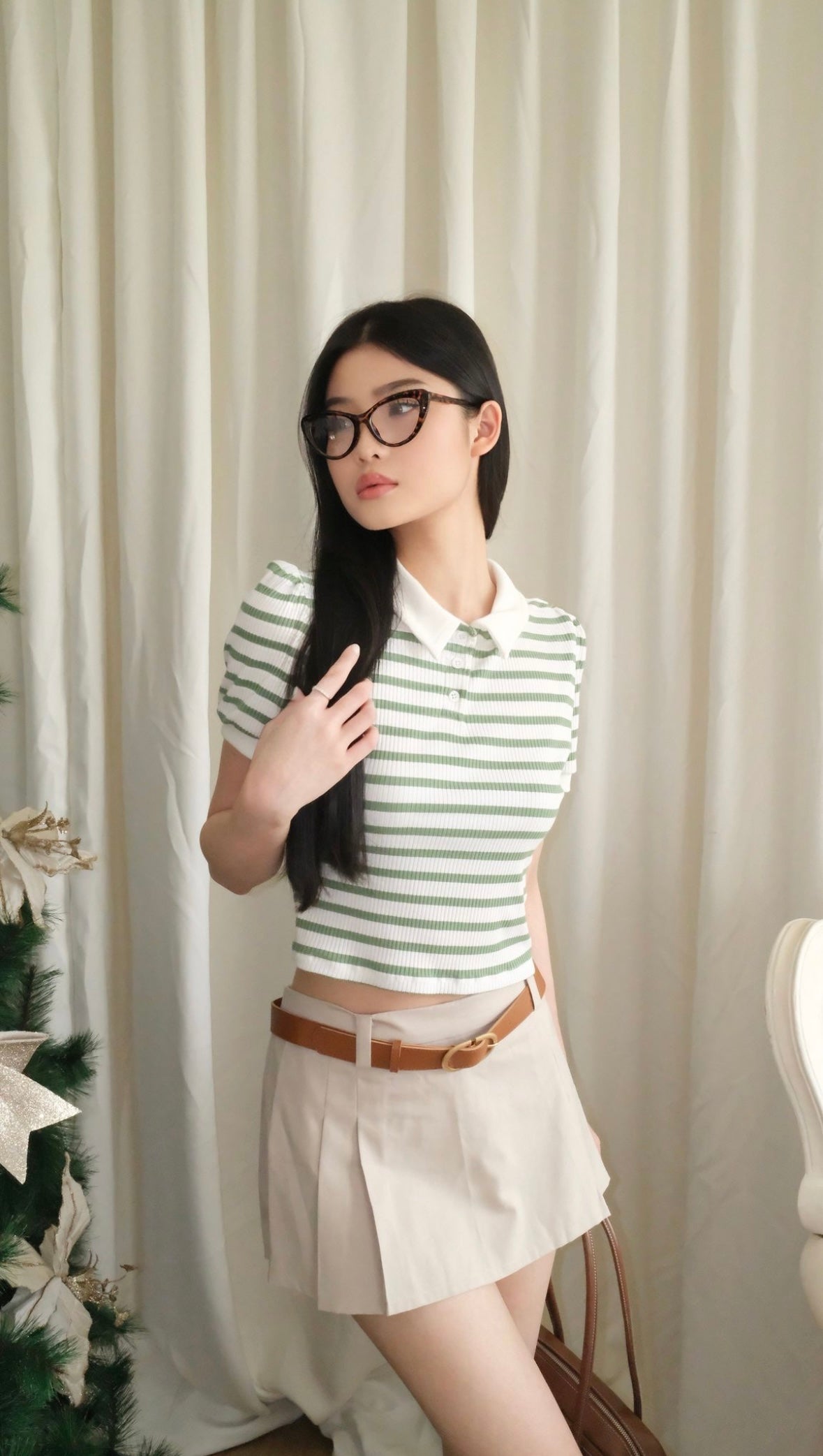 SHEWEARSSUGAR -- Hazel Polo Shirt | Garis - Garis | Kaos Polo Wanita