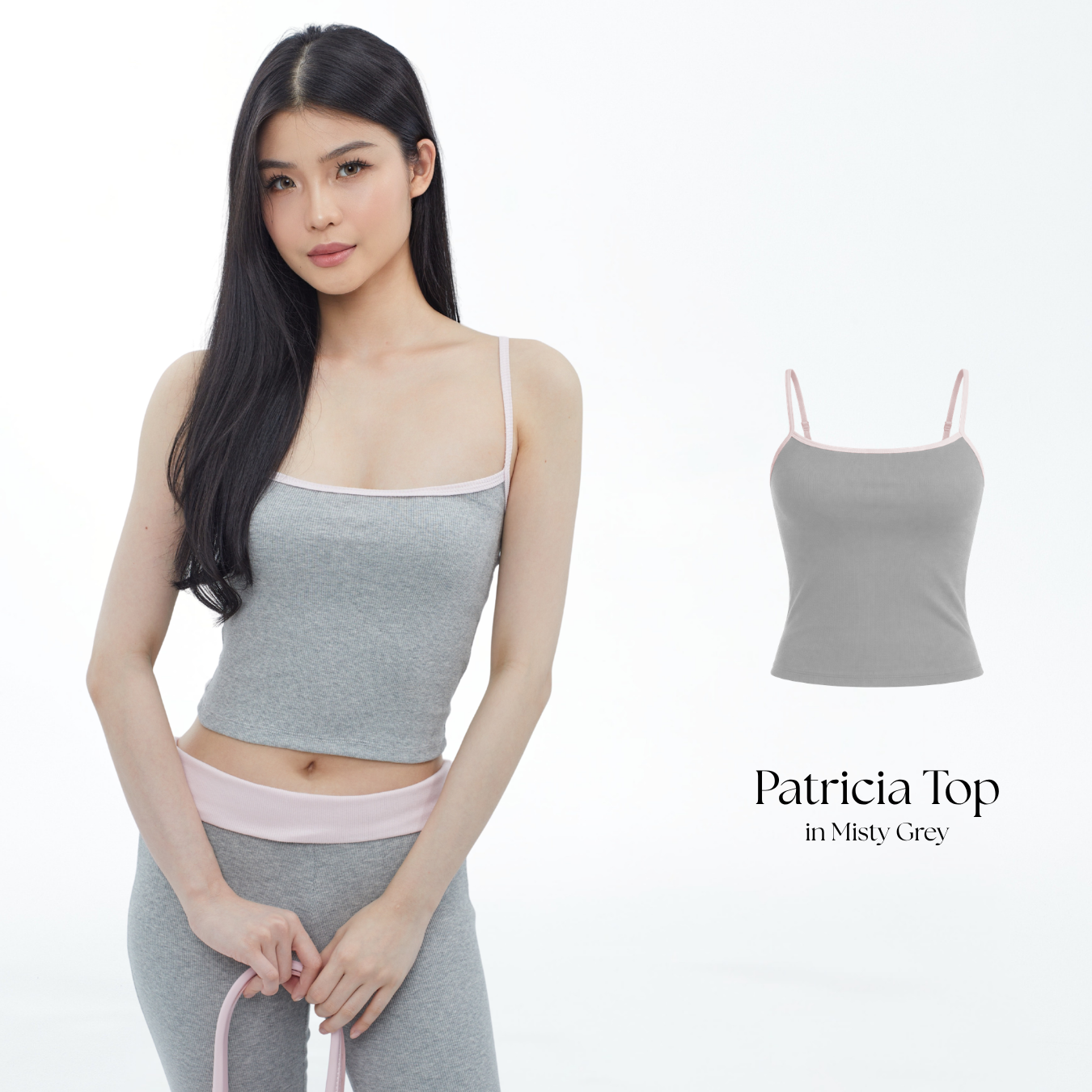 She Wears Sugar – Patricia Set | Tank Top Wanita Celana Training Wanita Sweatpants Wanita Set Baju Wanita Korean Style Y2K Outfit Fit Body