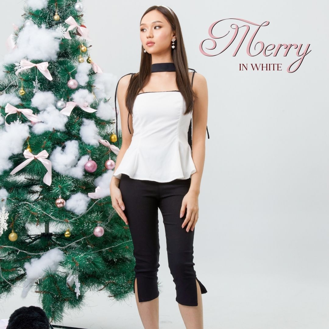 Shewearssugar - Merry Top | Chirstmas Top | Halter Neck | Scarf | Atasan Natal