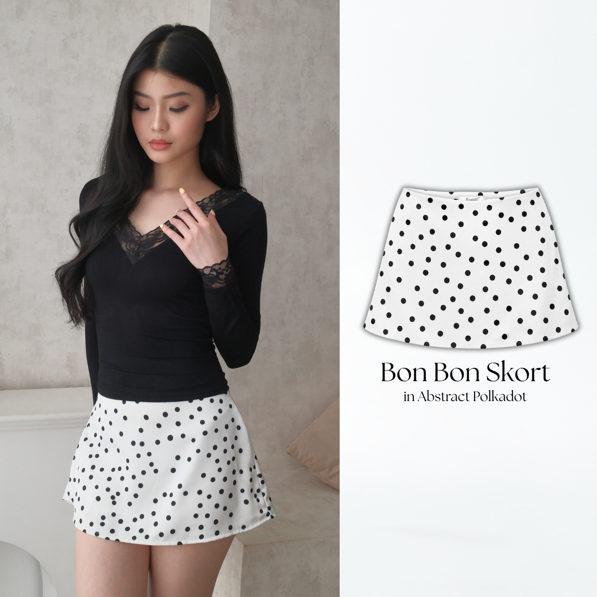She Wears Sugar – Bon Bon Skort | Rok Celana Wanita Skort Wanita Low Waist Korean Style Bawahan Wanita Summer Bali Outfit