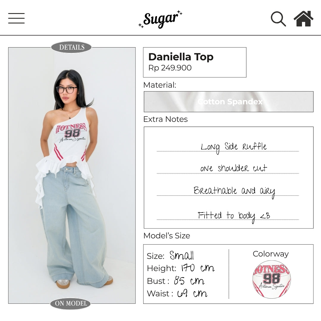 SHEWEARSSUGAR X VARREL RIEVERA — Daniella Top | Atasan Baju Wanita Kekinian Casual
