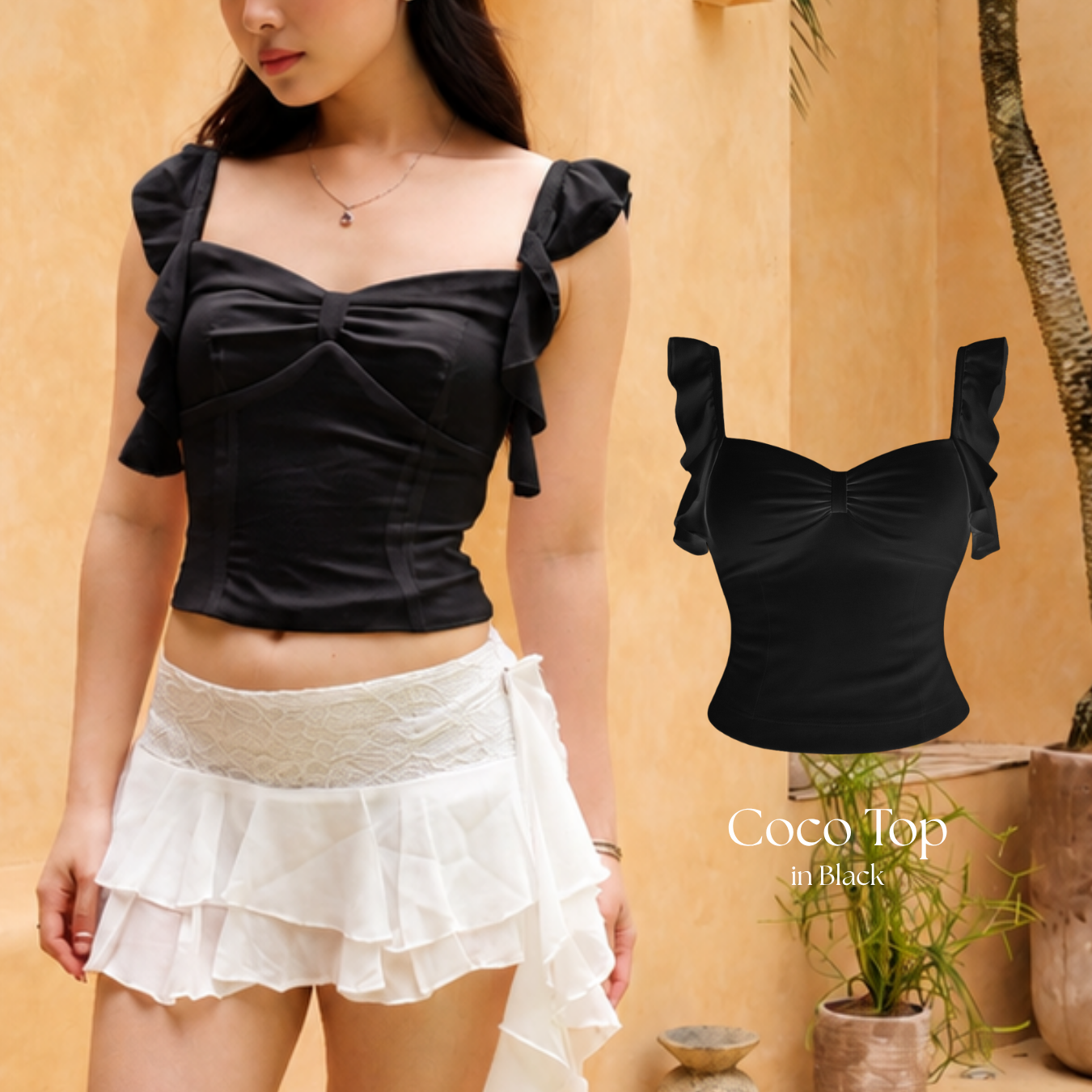 She Wears Sugar x Isabella – Coco Top | Baju Atasan Wanita Terbaru Tank Top Wanita Atasan Cewe Korean Style Summer Outfit Bali
