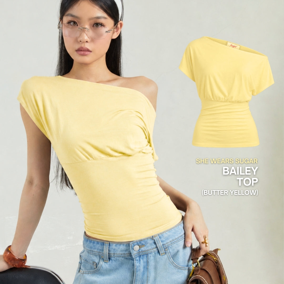 She Wears Sugar x Varrel Rievera – Bailey Fitted Top | Kaos Wanita Fitted Tee T Shirt Wanita Atasan Cewe Korean Style Fit Body