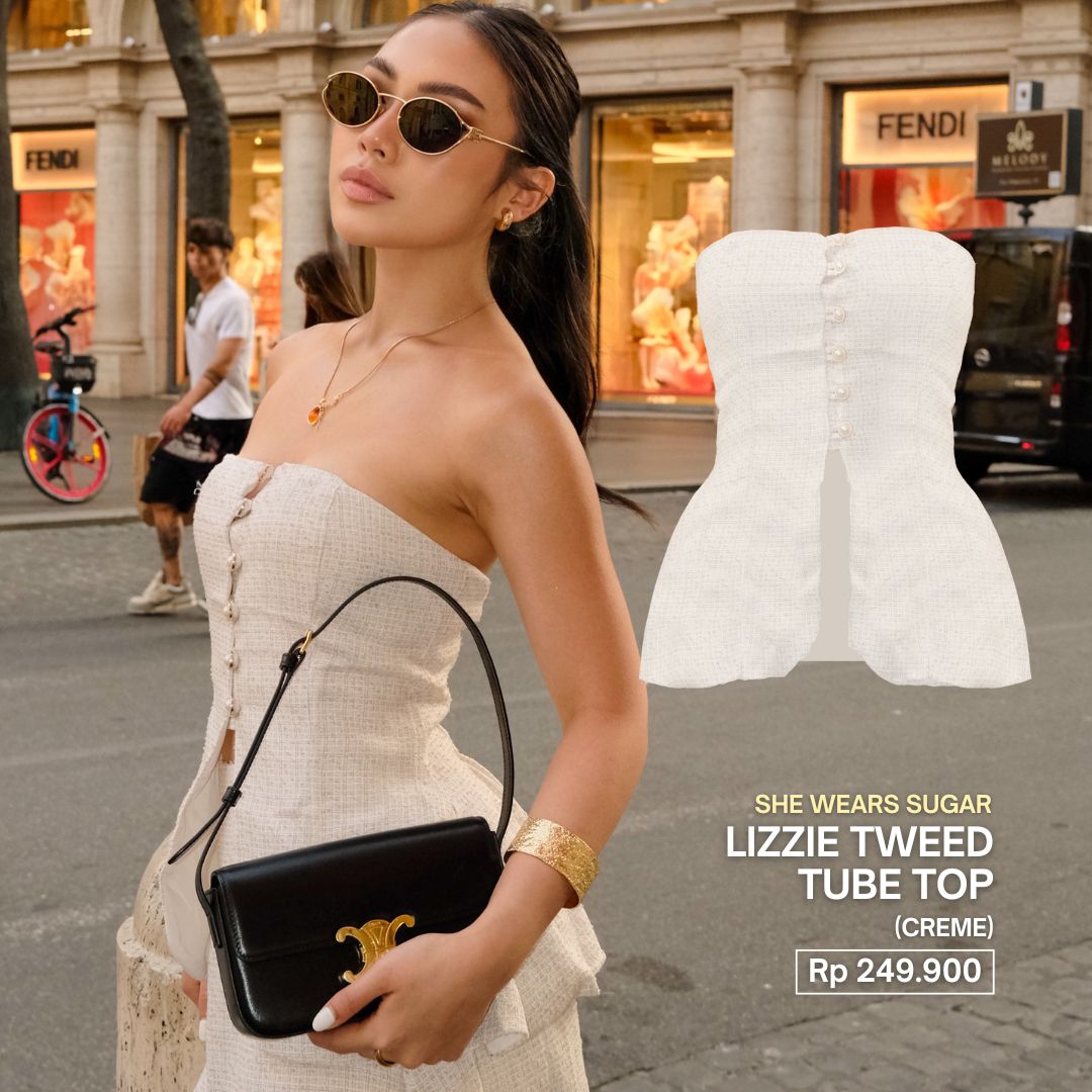 Shewearssugar - Lizzie Tweed Top | Pakaian Wanita | Atasan Wanita | Coquette Top