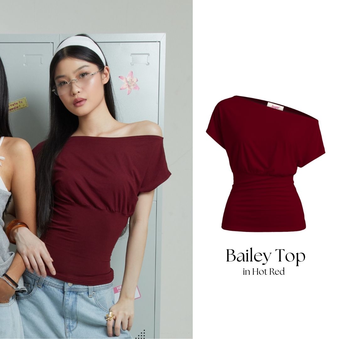 She Wears Sugar x Varrel Rievera – Bailey Fitted Top | Kaos Wanita Fitted Tee T Shirt Wanita Atasan Cewe Korean Style Fit Body