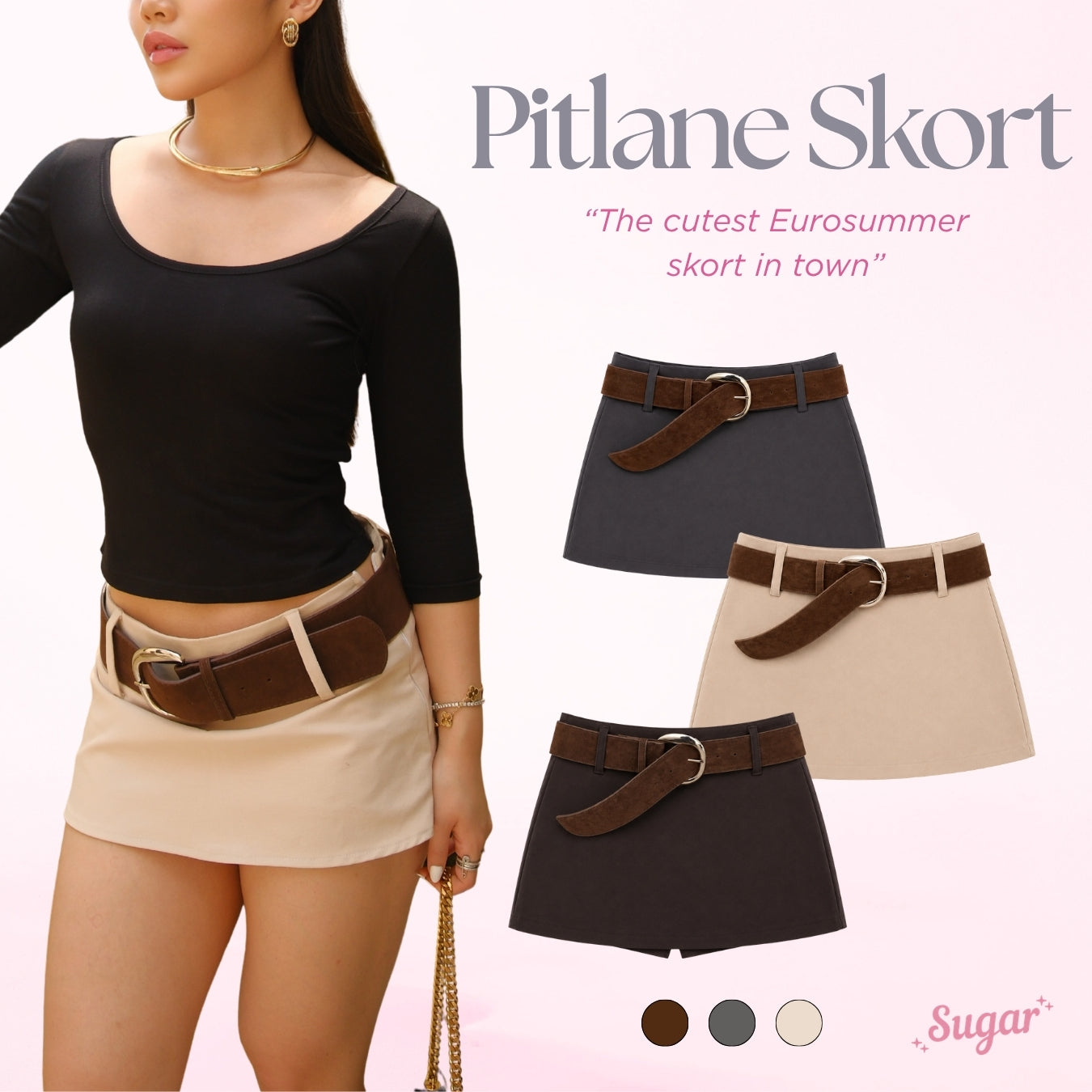 She Wears Sugar – Pitlane Skort | Skort Wanita Rok Celana Wanita Low Rise Y2K Outfit Korean Style Bawahan Wanita