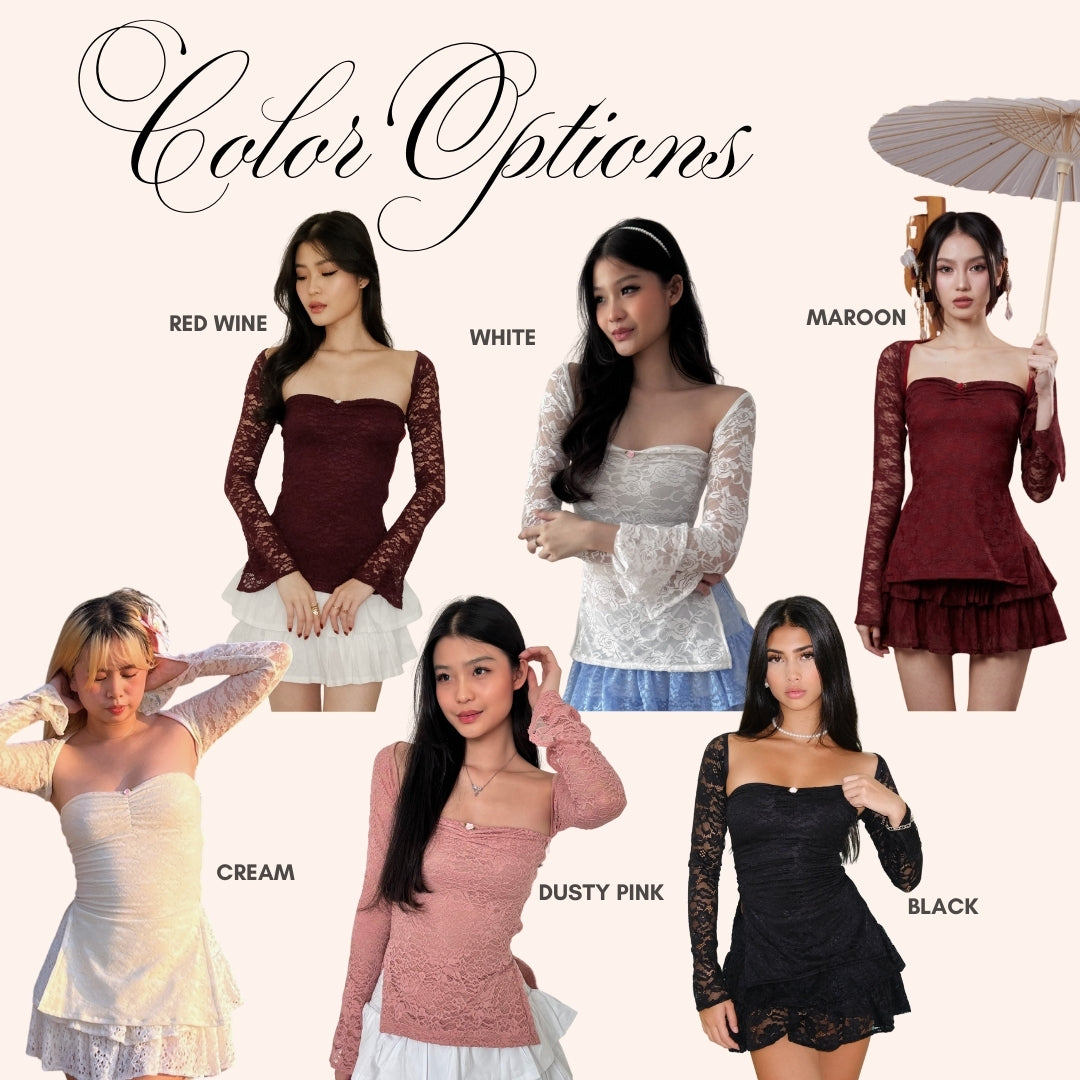 SHEWEARSSUGAR x ZETA BLANCO BALLERINA TOP | Top Wanita Atasan Lengan Panjang | Long Sleeve Top | Atasan Baju Wanita