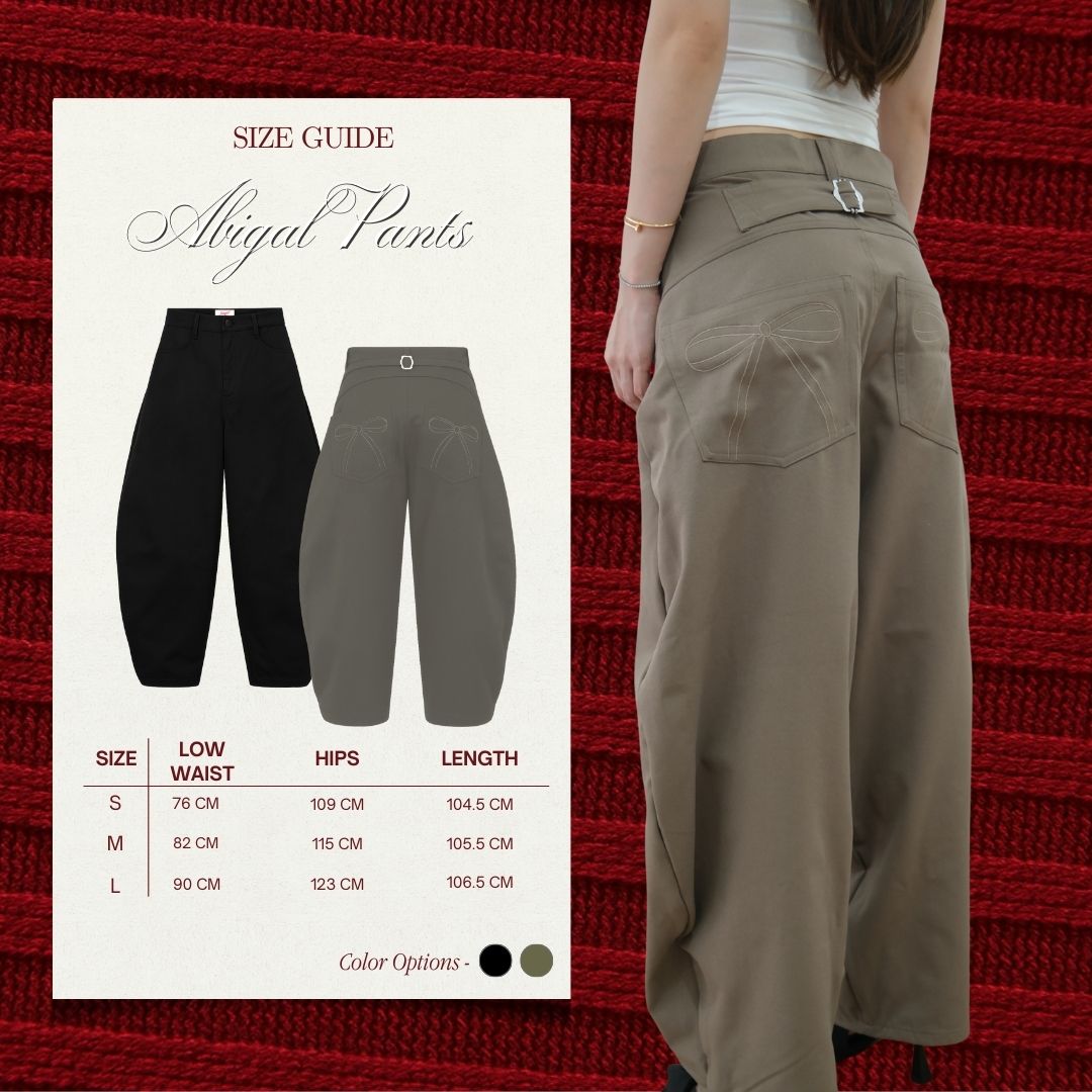 She Wears Sugar – Abigail Pants | Barrel Pants Low Waist Wide Leg Korean Style Daily Wear Casual Outfit