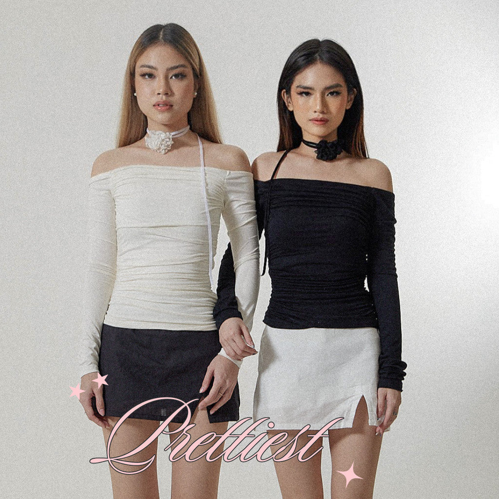 SHEWEARSSUGAR Basics - The Prettiest Top | Top Wanita | Atasan Lengan Panjang | Long Sleeve Top | Atasan Baju Wanita | Off Shoulder Top