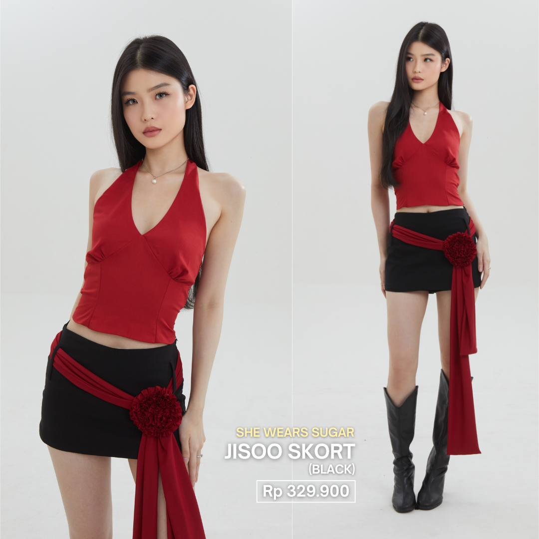 Shewearssugar -- Jisoo Flower Skort | Bawahan Wanita | Blackpink Konser Outfit | Korean Style Outfit | Rok Celana