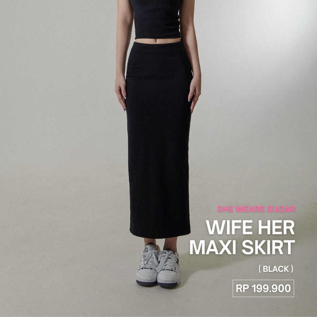 Sugar Basics - Wife Her Knitted Bodycon Maxi Skirt