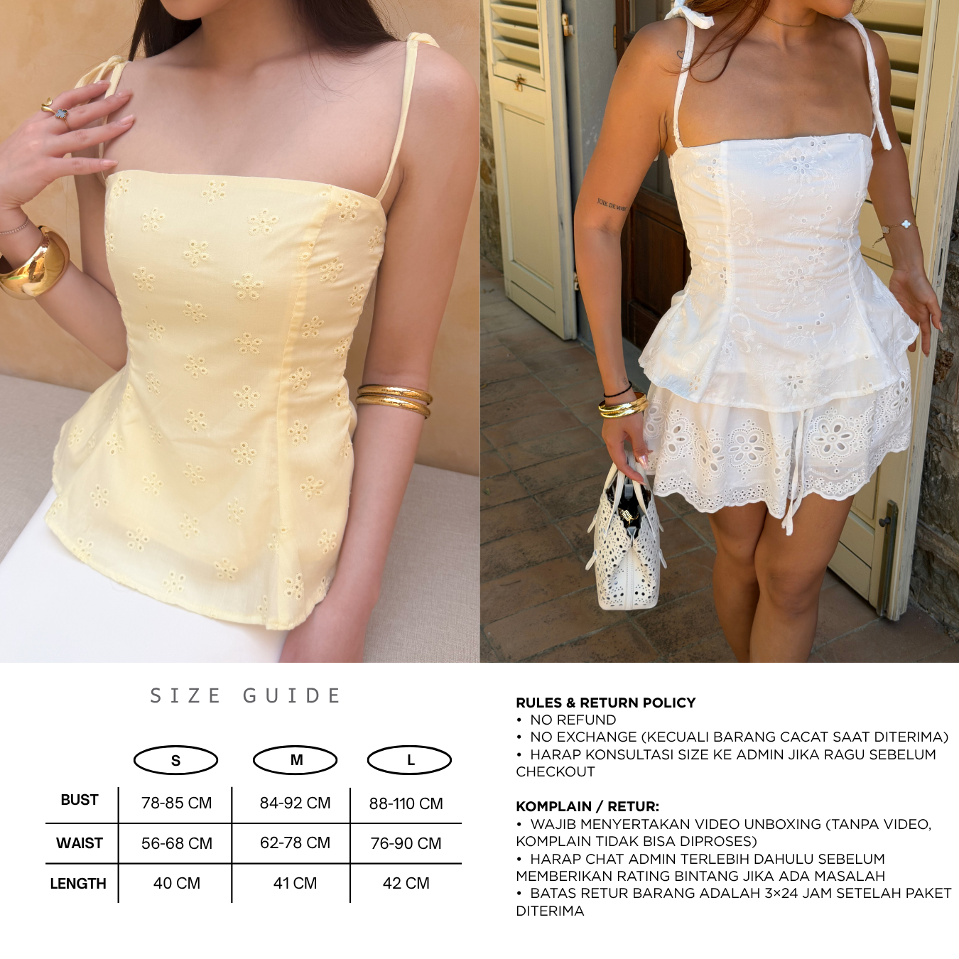 She Wears Sugar – Limoncello Top | Eyelet Peplum Top Corset Top Summer Bali Outfit Coquette