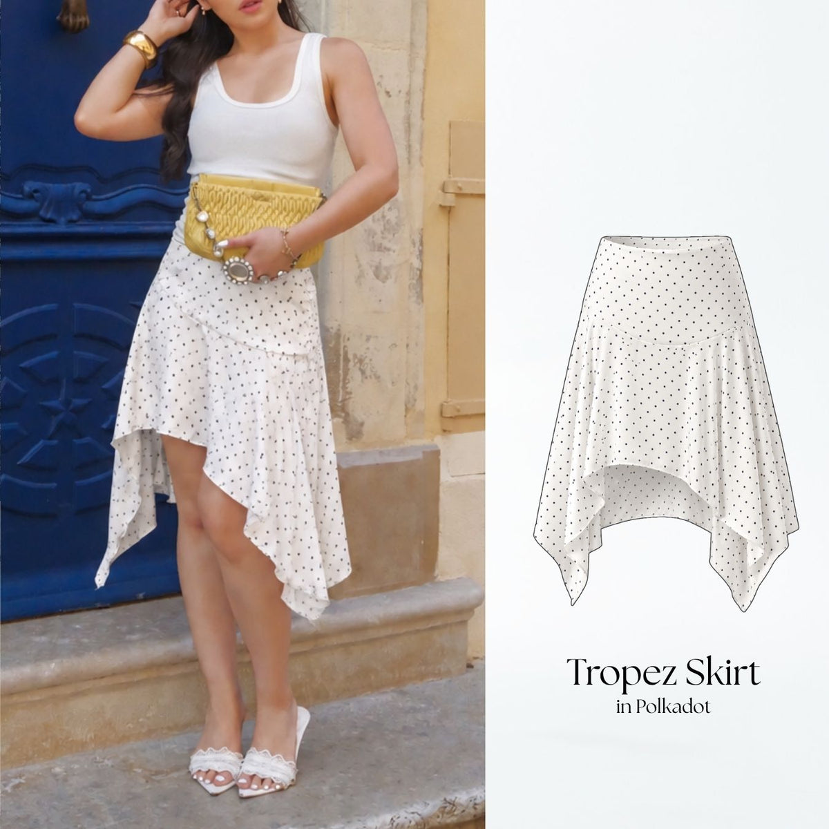 She Wears Sugar – Tropez Baby Skirt | Ruffle Skirt Asymmetrical Satin Korean Style Beachwear Coquette Outfit