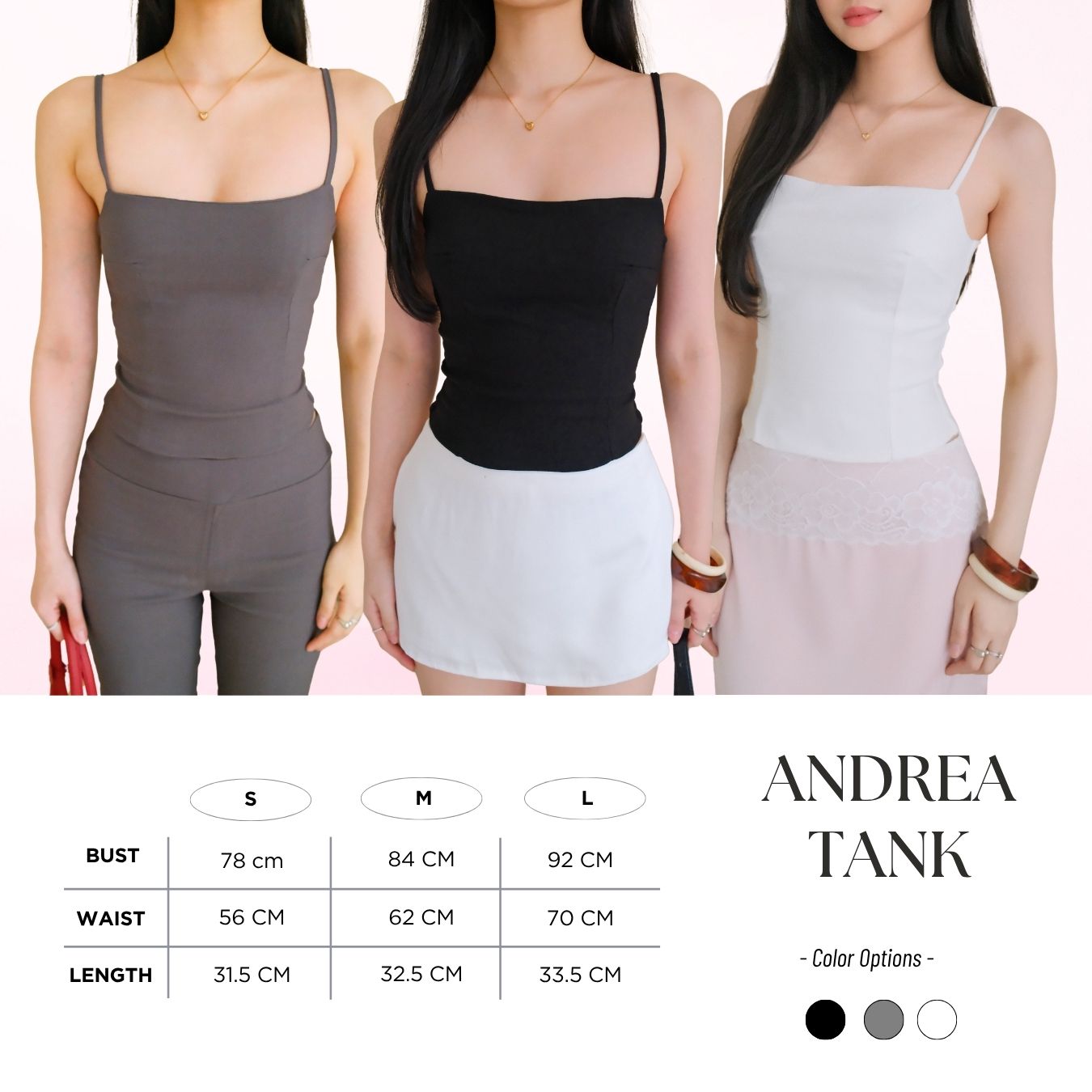 She Wears Sugar – Andrea Corset Tank | Tank Top Wanita Halter Neck Top Baju Atasan Wanita Terbaru Atasan Cewe Korean Style Fit Body