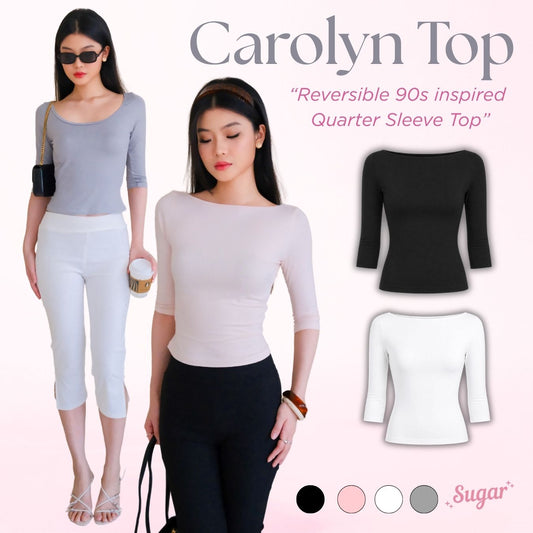 She Wears Sugar – Carolyn Top | Baju Atasan Wanita Terbaru Long Sleeve Top Atasan Wanita Korean Style Fit Body Outfit