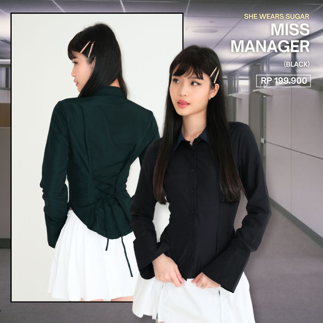 SHEWEARSSUGAR x SHAGUFFTA - Miss Manager Shirt | Shirt Wanita Ngantor | Atasan Wanita Kemeja