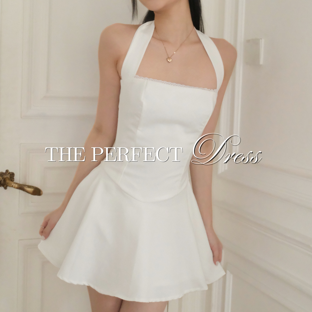 SHEWEARSSUGAR -- Winter Dress – Halter Mini Dress Wanita | Backless Party Dress | Christmas & Dinner Outfit | Coquette | Outfit Formal