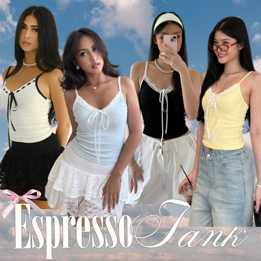 SHEWEARSSUGAR x ZETA BLANCO Espresso Tank | Tank Top Wanita | Atasan Wanita | Coquette Aesthetic