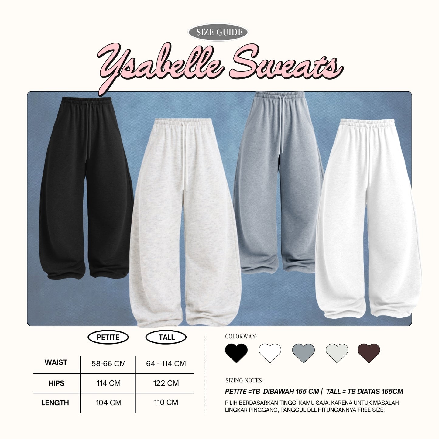 SHEWEARSSUGAR X VARREL RIEVERA — Ysabelle  Oversized Sweatpants | Loose Pants | Celana Panjang Wanita | Jogger Dancer Pants