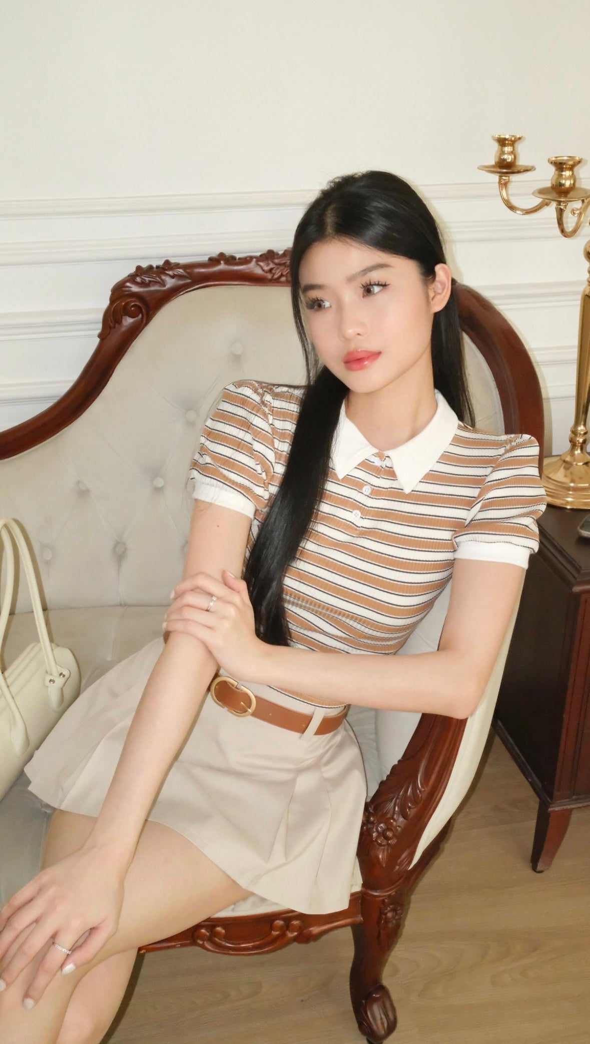 SHEWEARSSUGAR -- Hazel Polo Shirt | Garis - Garis | Kaos Polo Wanita