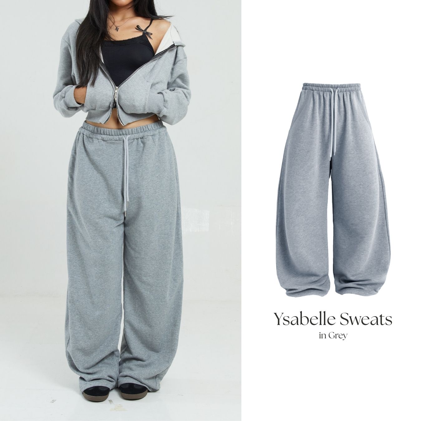 She Wears Sugar x Varrel Rievera – Ysabelle Oversized Sweatpants | Jogger Wanita Loose Fit Summer Bali Outfit Streetwear