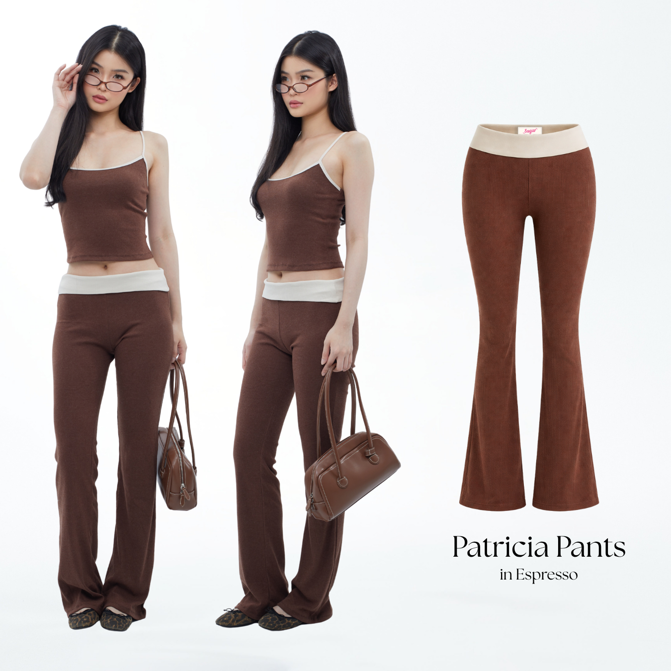 She Wears Sugar – Patricia Set | Tank Top Wanita Celana Training Wanita Sweatpants Wanita Set Baju Wanita Korean Style Y2K Outfit Fit Body