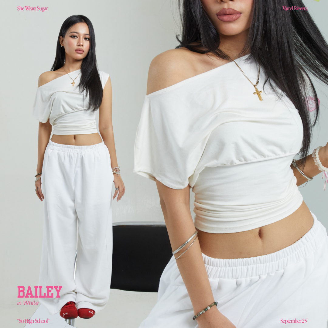 SHEWEARSSUGAR X VARREL RIEVERA —Bailey Fitted Top | T - Shirt Wanita | Atasan Baju | Wanita Cewe | Kaos Wanita | Blouse Fitted Tee
