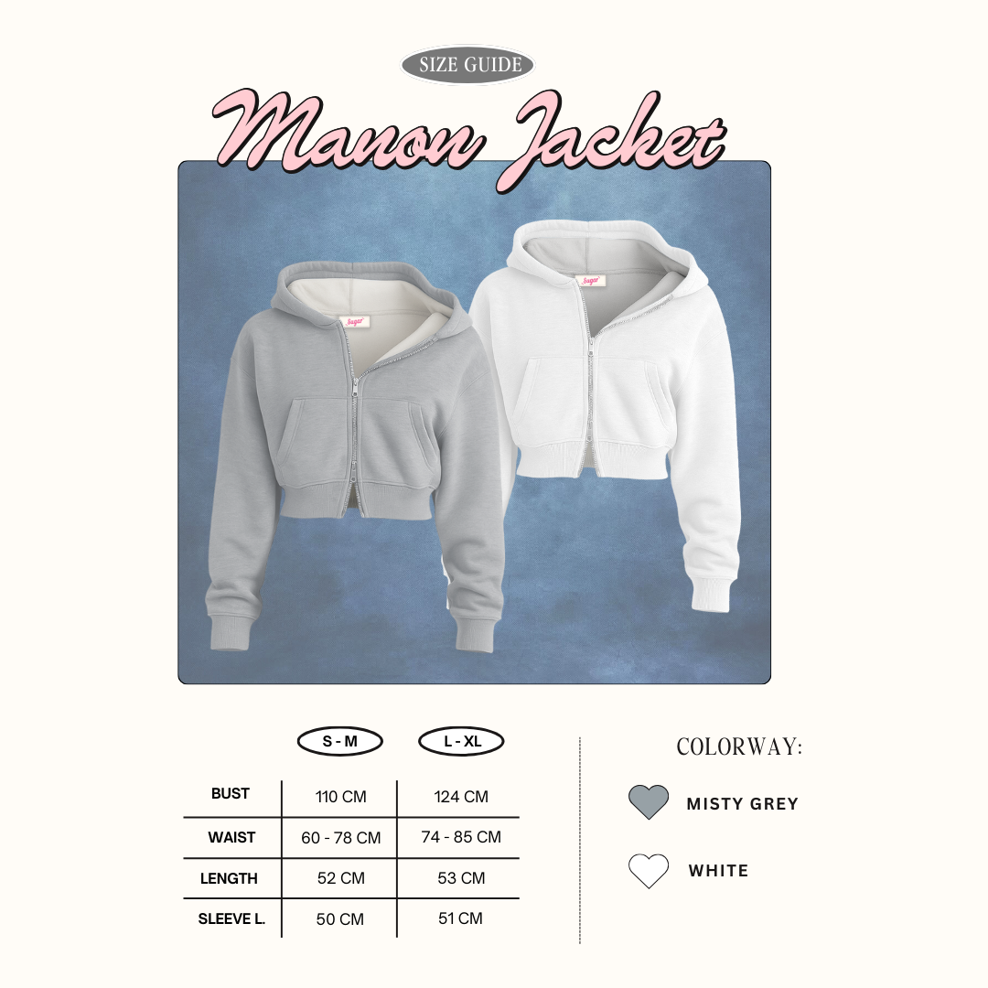 SHEWEARSSUGAR X VARREL RIEVERA — Manon Crop Zip Jacket | Airport Outfit | Jaket Sweater | Wanita Cewe | Jaket perempuan |
