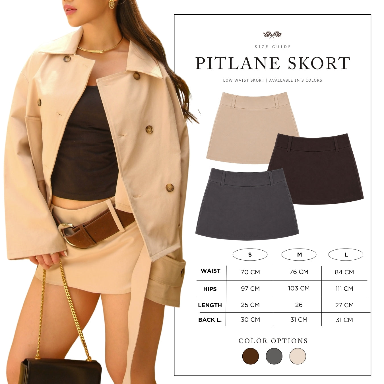 She Wears Sugar – Pitlane Skort | Skort Wanita Rok Celana Wanita Low Rise Y2K Outfit Korean Style Bawahan Wanita