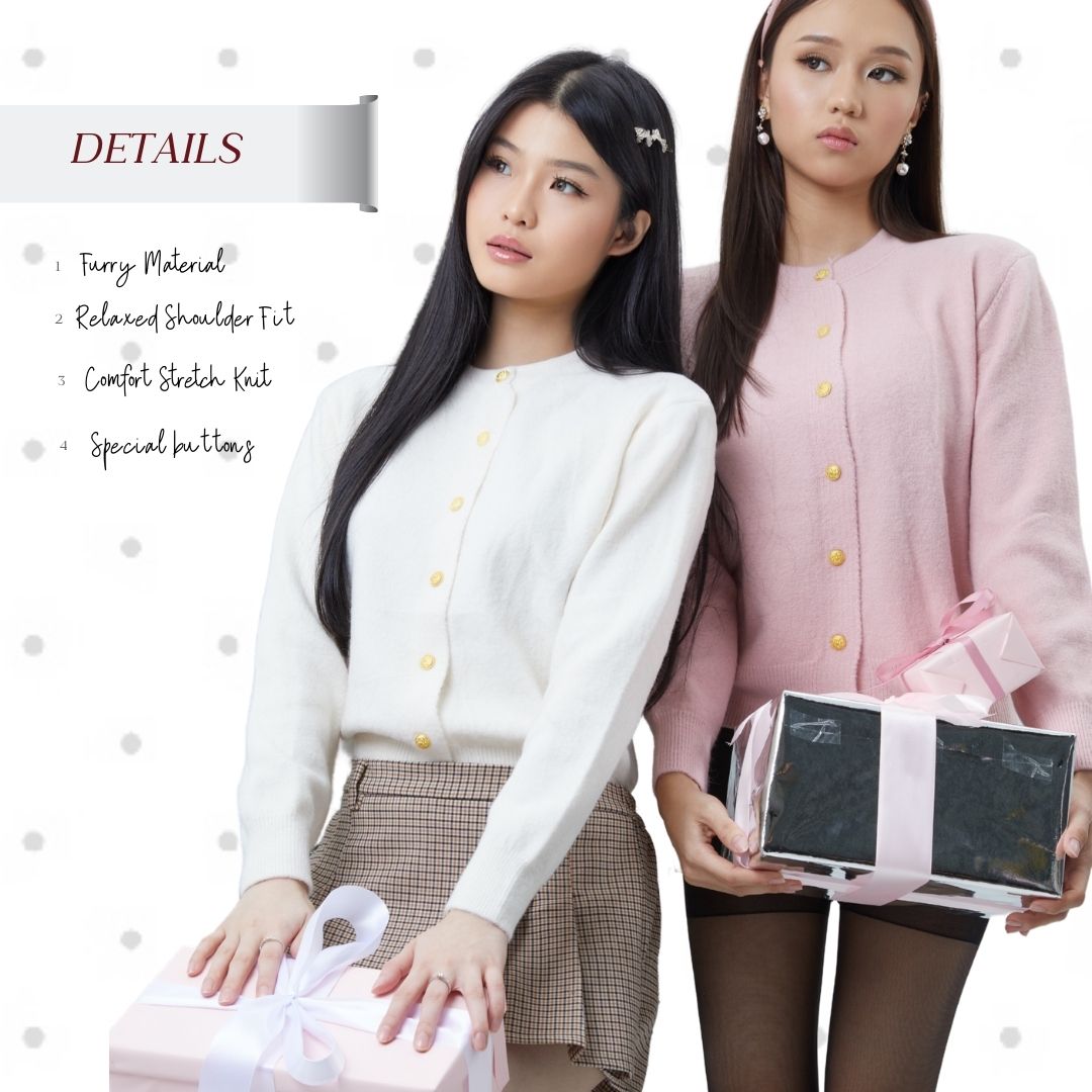Shewearssugar - Fuzzy Cardigan | Outer Wanita | Bulu | Lucu | Lengan Panjang